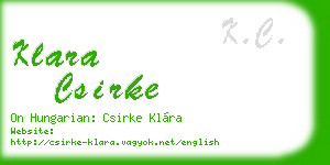 klara csirke business card